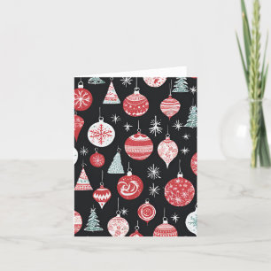 Cartão De Festividades Enfeites de Natal Preto