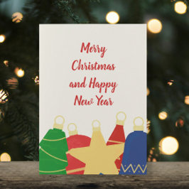 Cartão De Festividades Enfeites de natal retro festivos