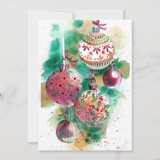 Cartão De Festividades Enfeites de natal retrorreflectores (Frente)