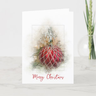 Cartão De Festividades Enfeites de natal vermelho