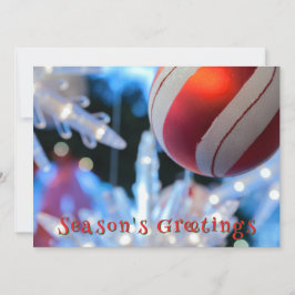 Cartão De Festividades Enfeites de natal vermelho e luz branca