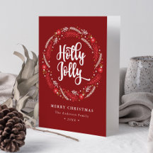 Enfeites de natal Wreath Holly Jolly Não Foto