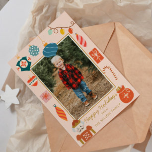 Cartão De Festividades Enfeites Festivos de Natal Foto de Férias 