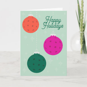 Cartão De Festividades Enfeites Personalizados de Pickleball Mint Magenta