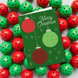 Cartão De Festividades Enfeites Personalizados de Pickleball Vermelhos e 
