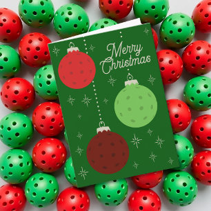 Cartão De Festividades Enfeites Personalizados de Pickleball Vermelhos e 