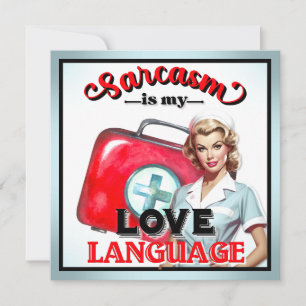 Cartão De Festividades Enfermeira Bonita Pin-up_ Linguagem do Amor
