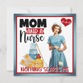 Cartão De Festividades Enfermeira Nostálgica e Bonita Aperte Mãe e Enferm