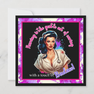 Cartão De Festividades Enfermeira Pinup Maligna