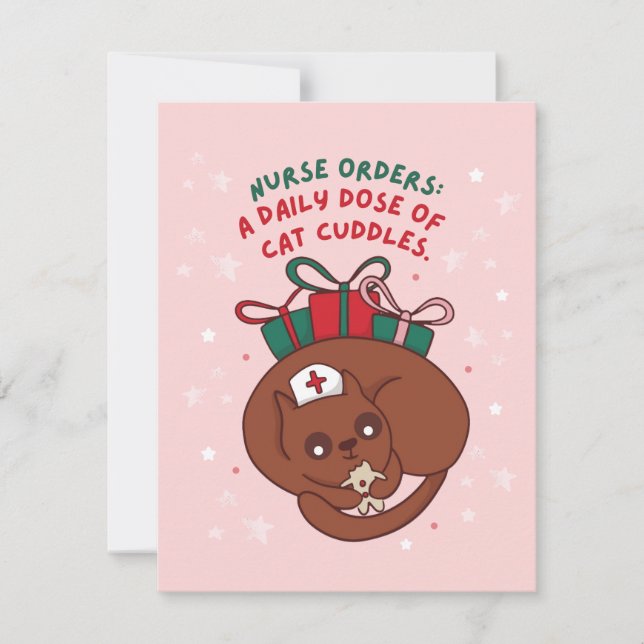 CARTÃO DE FESTIVIDADES ENFERMEIROS UMA DOSE DIÁRIA DE GATOS (Frente)