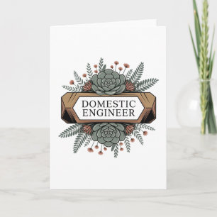 Cartão De Festividades Engenheira Doméstica
