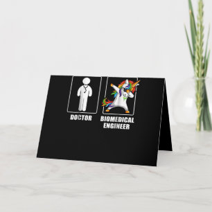 Cartão De Festividades Engenheiro Biomédico Unicórnio Dabbing Funny Lov