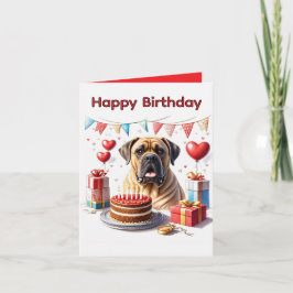 Cartão De Festividades Englische Dogge Mastiff Birthday 