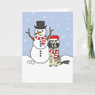 Cartão De Festividades English Setter and Snowman