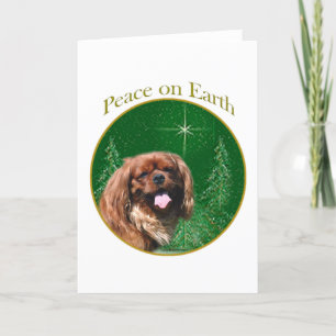 Cartão De Festividades English Toy Spaniel Peace
