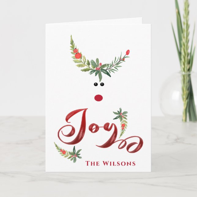 Cartão De Festividades Engraçada, sagrada e sagrada rena alegria sem foto (Frente)