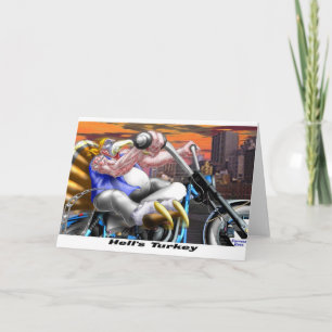 Cartão De Festividades Engraçada Turquia Ação de Graças Harley Camisetas