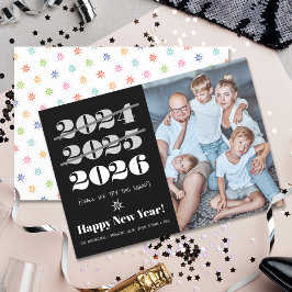 Cartão De Festividades Engraçado 3º Ano Novo Foto em branco preto