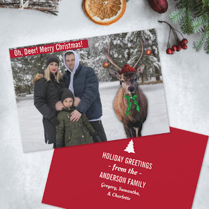 Cartão De Festividades Engraçado a sua foto de Natal com uma foto person