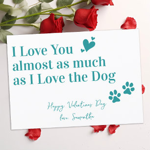 Cartão De Festividades Engraçado Amor Pet Puppy Dog Dia de os namorados