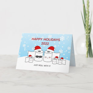 Cartão De Festividades Engraçado Apenas Role Com Isso Papel Higiênico Fam