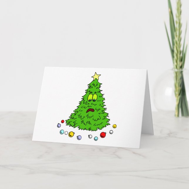 Cartão De Festividades Engraçado Árvore de Natal Natal Natal Holiday Humo (Frente)