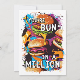 Cartão De Festividades Engraçado BURGER Bun em um Milhão de Canhões para