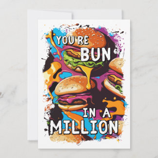 Cartão De Festividades Engraçado BURGER Bun em um Milhão de Canhões para