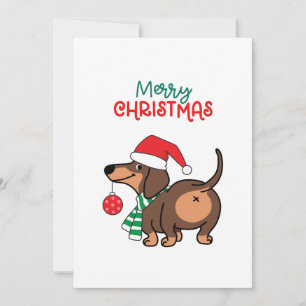 Cartão De Festividades Engraçado Cachorro Bonito Feliz Natal
