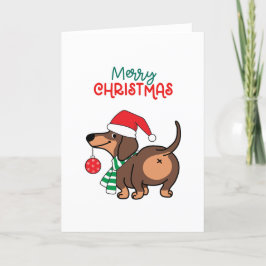 Cartão De Festividades Engraçado Cachorro Bonito Feliz Natal