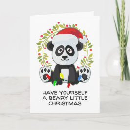 Cartão De Festividades Engraçado Canção De Natal Pun Panda