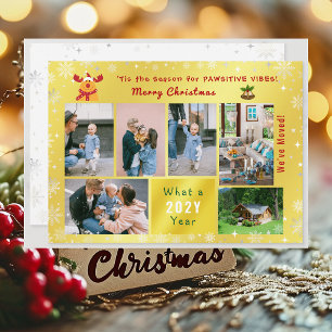 Cartão De Festividades Engraçado Colagem de Fotos Rudolph 7 que Mudamos d