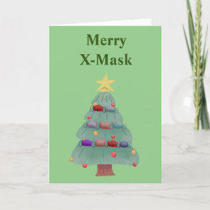 Cartão De Festividades Engraçado Covid 2020 Feliz x-mask Natal