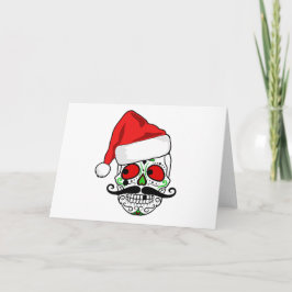 Cartão De Festividades Engraçado Crânio de Açúcar de Natal