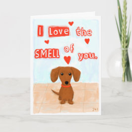Cartão De Festividades Engraçado Dachshund Amor Coração Dia de os namorad
