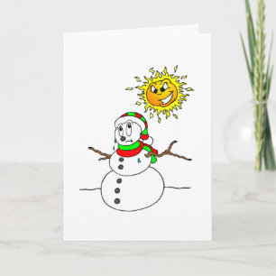 Cartão De Festividades Engraçado Derreter Snowman Feriados de Piada de Na