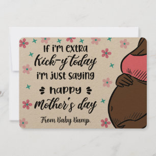 Cartão De Festividades Engraçado Dia de as mães de Baby Bump para mamãe s