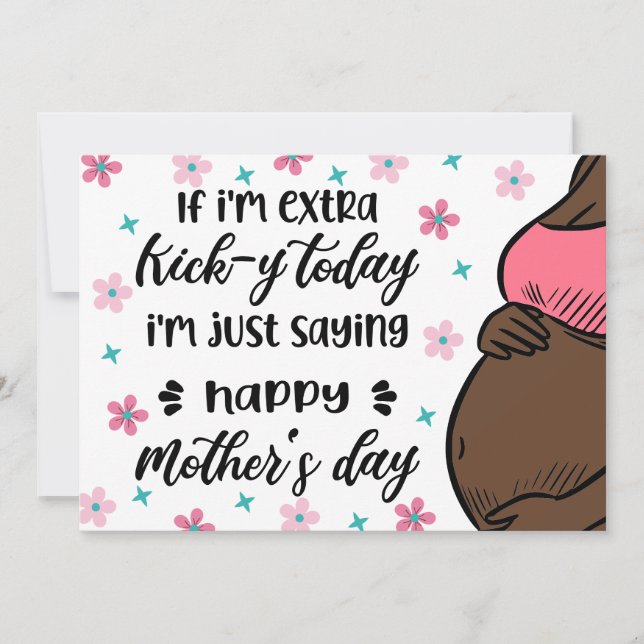 Cartão De Festividades Engraçado Dia de as mães de Baby Bump para mamãe s (Frente)