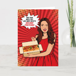 Cartão De Festividades Engraçado e sarcástico Pop Art de bolo de frutas d