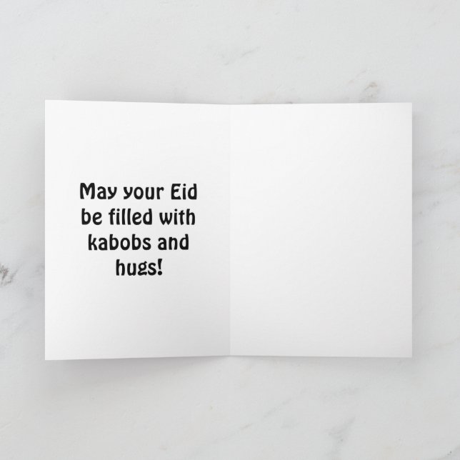 Cartão De Festividades Engraçado Eid Mubarak Black & White Eid Card (Interior)