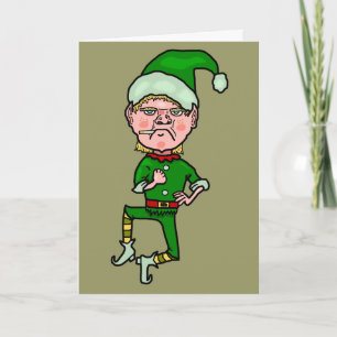 Cartão De Festividades Engraçado Elfin Natal