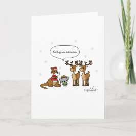 Cartão De Festividades Engraçado, espere, você não é Papai noel.