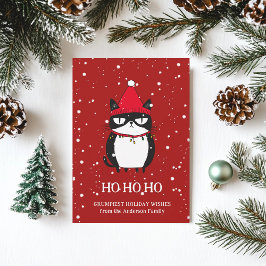 Cartão De Festividades Engraçado Gato Catmas Humor Natal