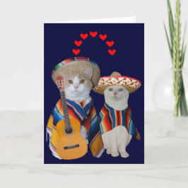 Cartão De Festividades Engraçado Gato Namorados Espanhol para Marido