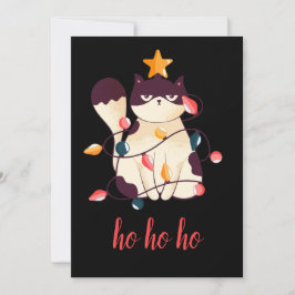 Cartão De Festividades Engraçado Gato Sarcástico Ho Ho Natal