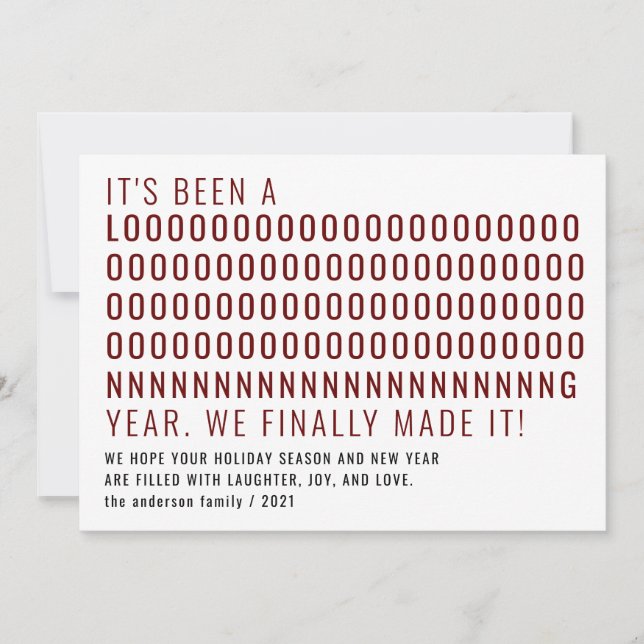Cartão De Festividades Engraçado há muito tempo, finalmente, foi um ano n (Frente)