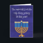 Cartão De Festividades Engraçado Hanukkah Menorah<br><div class="desc">Esta design foi criada da minha pintura de acrílico fluido de um tipo. Ele pode ser personalizado clicando no botão personalizar e alterando o nome, as iniciais ou as palavras. Você também pode alterar a cor e o estilo do texto ou excluir o texto de um design de imagem apenas....</div>