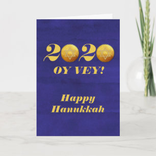 Cartão De Festividades Engraçado Hanukkah Oy Vey 2020 Gelt Coin