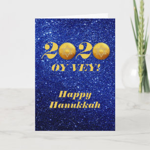 Cartão De Festividades Engraçado Hanukkah Oy Vey 2020 Gelt Moin glitter