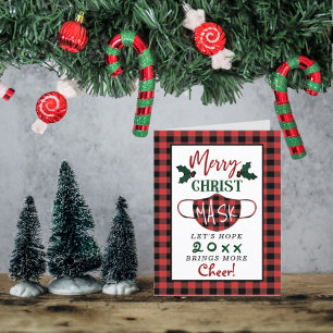 Cartão De Festividades Engraçado "Máscara de Cristo" moderno